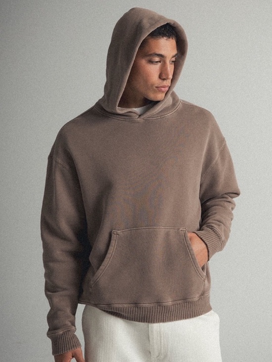 Elwood Other - Elwood Core Hoodie Sweater Brown Organic Cotton Comfy Casual Travel Size Medium